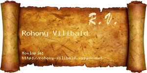 Rohony Vilibald névjegykártya
